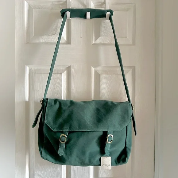 FREE PEOPLE Zahara Suede Messenger Bag / Enchanted Forest - Picture 11 of 16